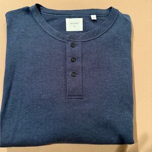Billy Reid Deep Blue Long Sleeve Henley